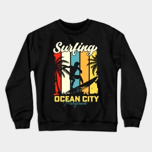 Surfing |  Ocean City, Maryland Crewneck Sweatshirt